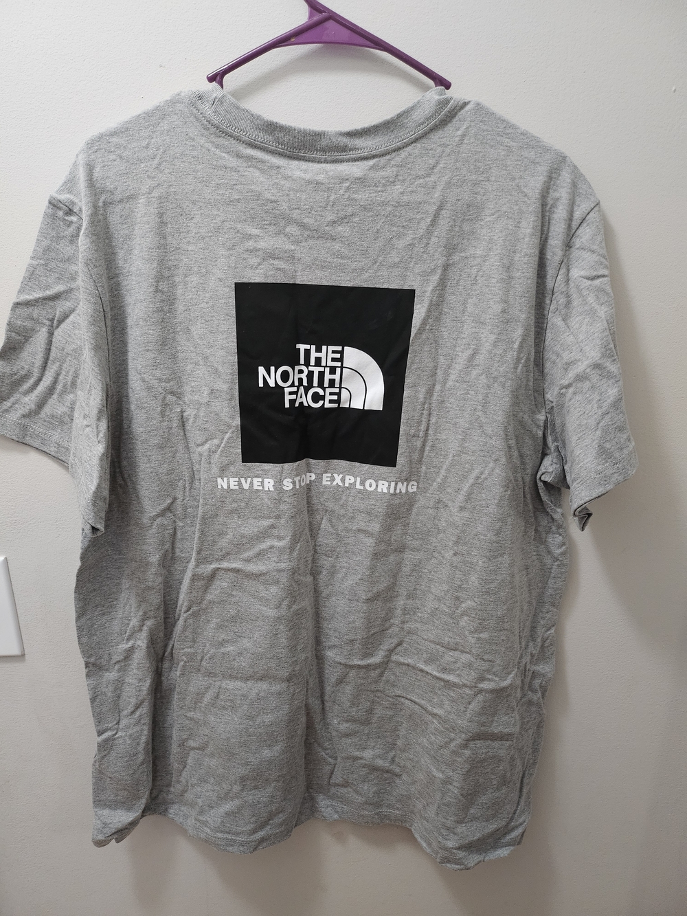 The North Face Men’s Short Sleeve Tee — Heather Gray with Chest Logo - Picture 2 of 3